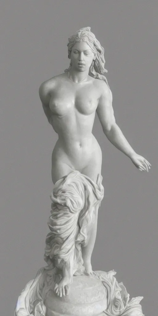 Image similar to detailed photo of marble statue of beyonce, full body portrait, various poses, photorealism, intricate detail, museum diffuse lighting