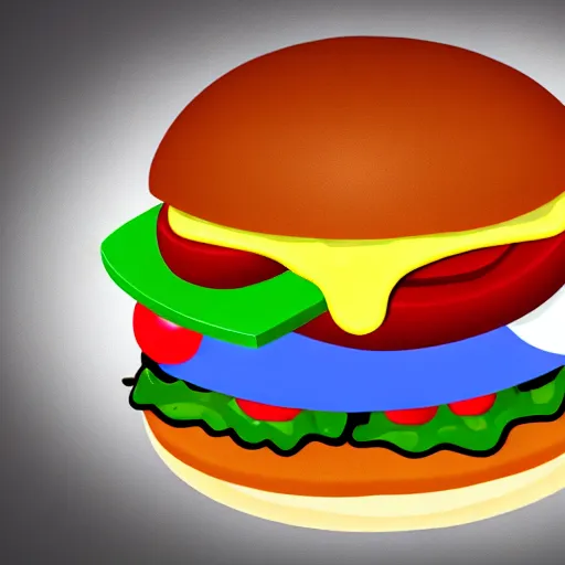 Image similar to a human living in a hamburger, the human is inside the burger cooking burgers