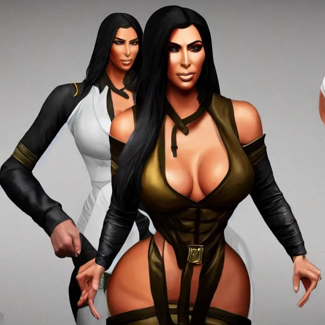 Prompt: kim kardashian in mortal kombat, character, videogame render, 4 k, artstation