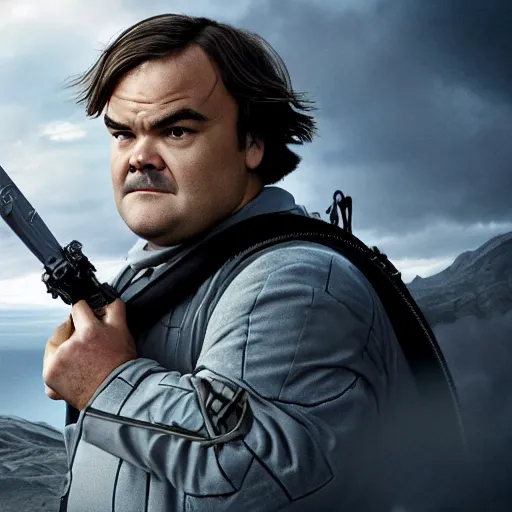 Prompt: jack black in the movie oblivion, highly detailed, 8 k