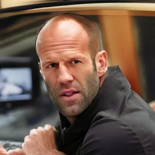 Image similar to jason statham watch some of his favorite viral videos / memes