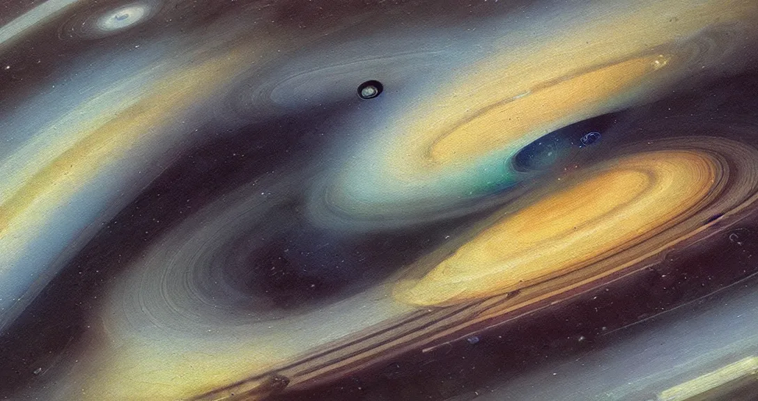 Prompt: saturn rings chaotic cosmic oil painting