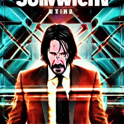 Image similar to John wick in 70s movie poster,