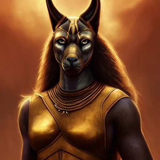 Prompt: majestic gracious anubis female warrior portrait, atmospheric lighting, painted, menacing, intricate, volumetric lighting, beautiful, rich deep colours masterpiece, golden hour, sharp focus, ultra detailed, by leesha hannigan, ross tran, thierry doizon, kai carpenter, ignacio fernandez rios