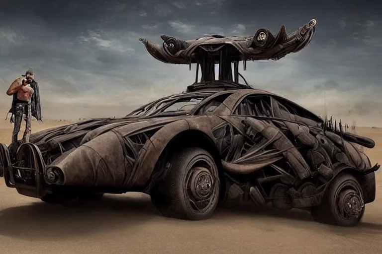 Image similar to a mad max style vehicle designed by igor morski