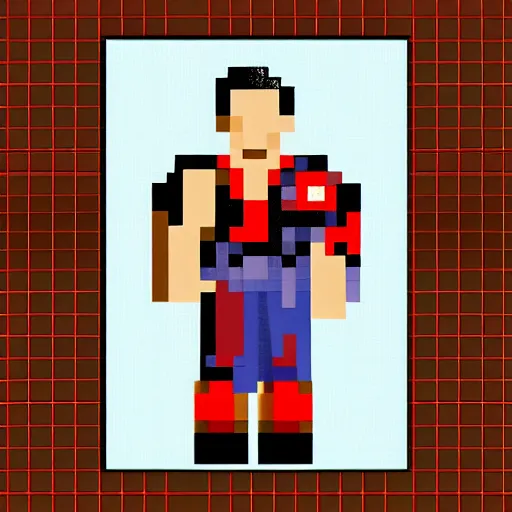 Prompt: Terry Bogard, Pixel Art