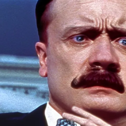 Prompt: a film still of hitler in the truman show
