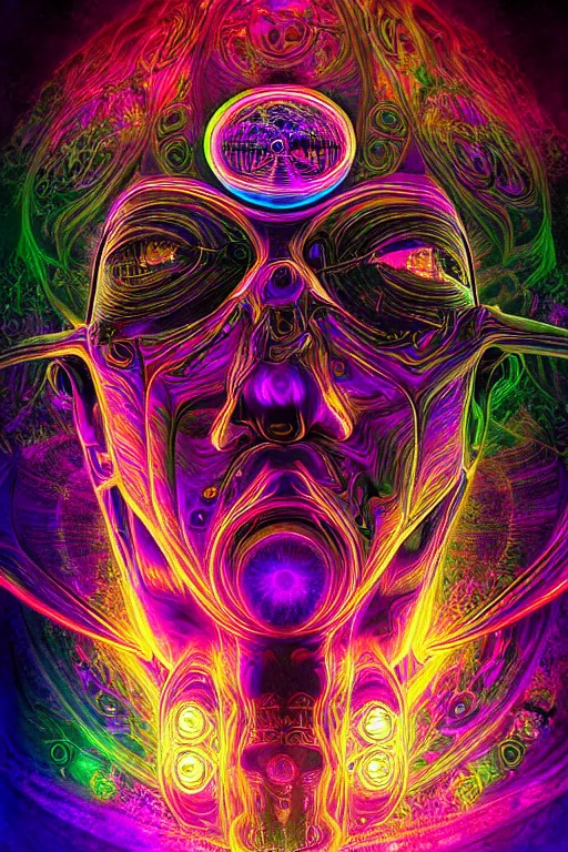 Prompt: Detailed, Electromagnetic Field DMT LSD, realistic, high resolution, detailed reflection, detailed lighting, vivid ultraviolet colors, by Nixeu, by Hannes Bok, by Cameron Gray