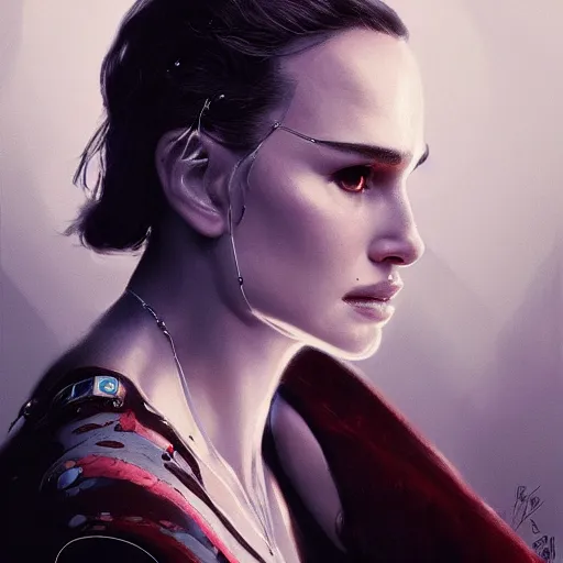 Prompt: A Portrait of Natalie Portman, by Cedric Peyravernay, highly detailed, excellent composition, cinematic concept art, dramatic lighting, trending on ArtStation