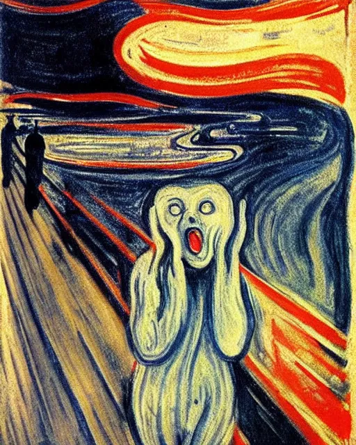 Image similar to The screaming fox, by Edvard Munch, The Scream