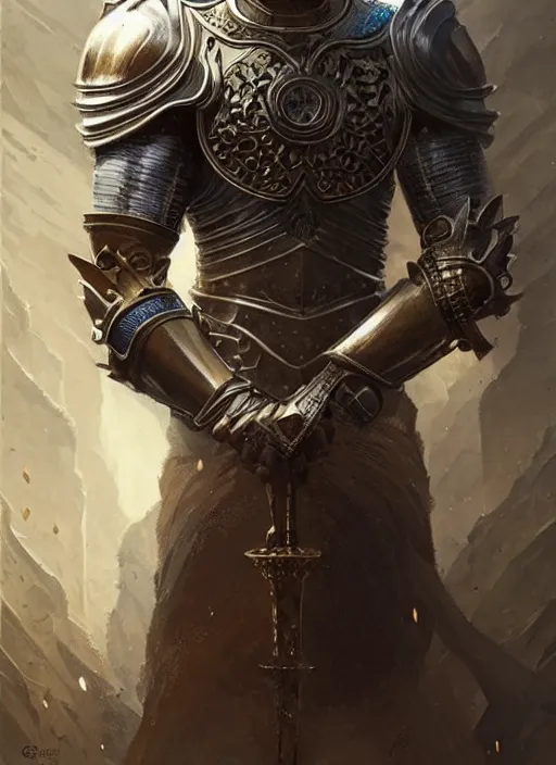 Prompt: Muscular and powerful medieval knight portrait, art nouveau, fantasy, intricate flower designs, elegant, highly detailed, sharp focus, art by Greg Rutkowski