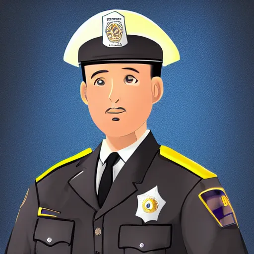 Prompt: “Donut dressed as police officer, digital art, 4k, award winning”