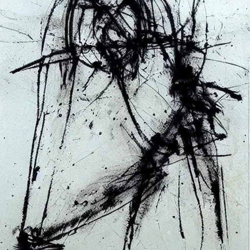 Prompt: just art for dark metal music, no words, no letters, only art by guy denning