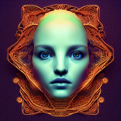 Image similar to beautiful symmetrical face portrait android woman time machine axonometric mechanical fantasy intricate elegant highly detailed in volumetric void of latent space lush flowers intricate jewellery, realm of the gods golden turquoise steampunk, axonometric high contrast cinematic light, mystical shadows, digital painting, sharp focus, octane render, photographic, concept art, artist leonardo davinci, unreal engine 8 k