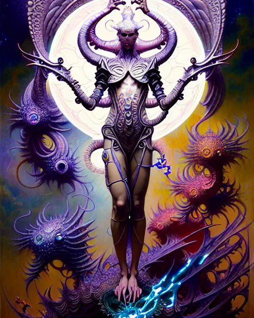 Image similar to the world, tarot card, fantasy drawing made of fractals, ultra realistic, wide angle, intricate details, the fifth element artifacts, highly detailed by peter mohrbacher, hajime sorayama, wayne barlowe, boris vallejo, aaron horkey, gaston bussiere, craig mullins