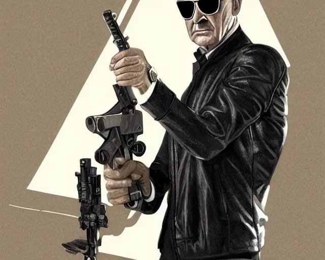 Prompt: young sean connery as 1 9 6 0 s james bond wearing sunglasses and a leather jacket, photography of kurzgesagt, deep focus, d & d, fantasy, intricate, elegant, highly detailed, digital painting, artstation, concept art, matte, sharp focus, illustration, hearthstone, art by artgerm and greg rutkowski and alphonse mucha