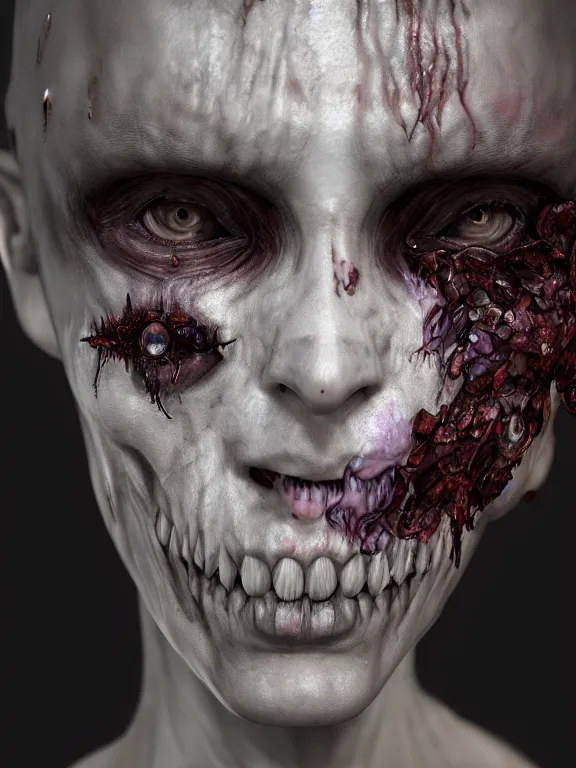 Image similar to portrait art of 8k ultra realistic undead wraith, ornate angel portrait , detailed face features, biotech, full of colour, cinematic lighting, 8k, hyperrealistic, focused, extreme details,unreal engine 5, cinematic, masterpiece