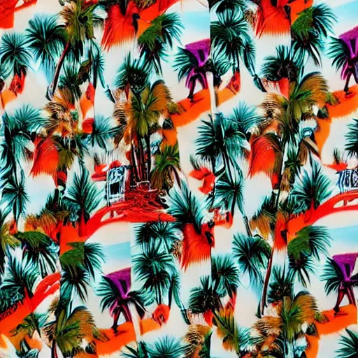 Prompt: hawaiian shirt design, fashion photography