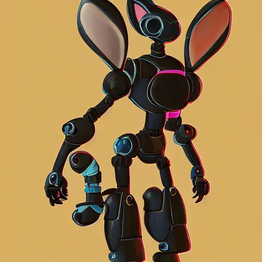 Image similar to rabbit robot in the style of huachong artstation