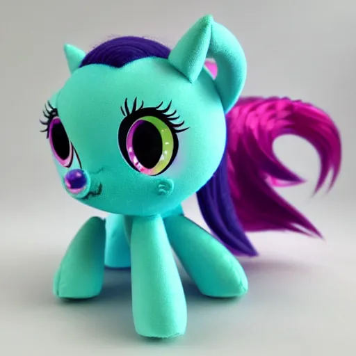 Image similar to a c'thulhu doll in my little pony style, product shot