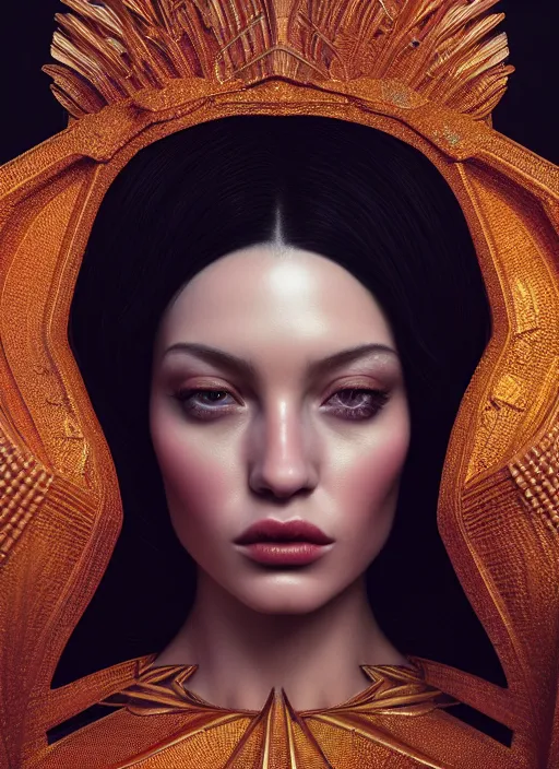 Prompt: portrait of queen, zoom, close - up, macro, fantasy, rule of thirds, atmosphere, intricate, regal, octane render, 8 k, unreal engine, lumen, symmetrical!!, loreal, maybelline, sephora, loreal, artstation, art by karol bak cinematic, concept art, filmic, vsco