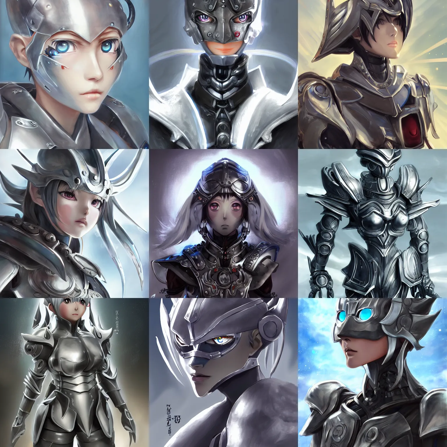 Prompt: An anime portrait of Ssunbiki as a silver robot from Skyrim, by Stanley Artgerm Lau, WLOP, Rossdraws, James Jean, Andrei Riabovitchev, Marc Simonetti, and Sakimichan, trending on artstation, Final Fantasy XIV