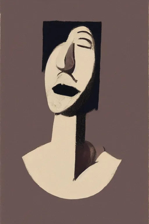 Image similar to man looking at his reflection in the mirror, 1960’s minimalist advertising illustration, painterly, expressive brush strokes