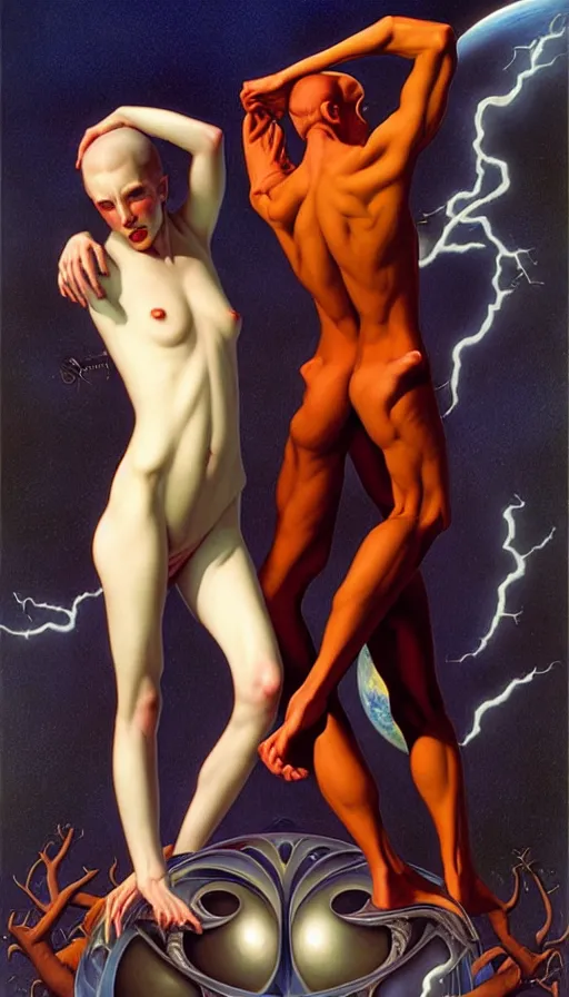 Image similar to the two complementary forces that make up all aspects and phenomena of life, by Gerald Brom,