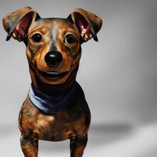 Image similar to Dwayne The Rock Johnson as a dachshund