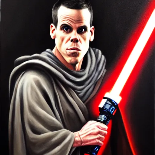 Prompt: steve - o as a jedi master, oil on canvas, cinematic