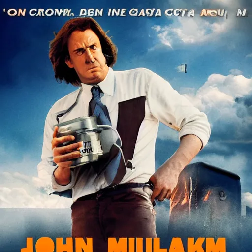 Prompt: poster of the action movie : john the milkman