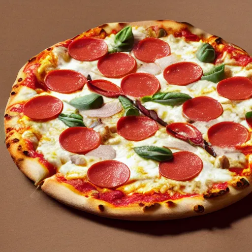 Image similar to high quality high detail happy pizza