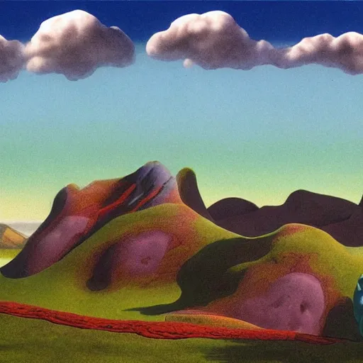 Image similar to scottish mountain view by roger dean