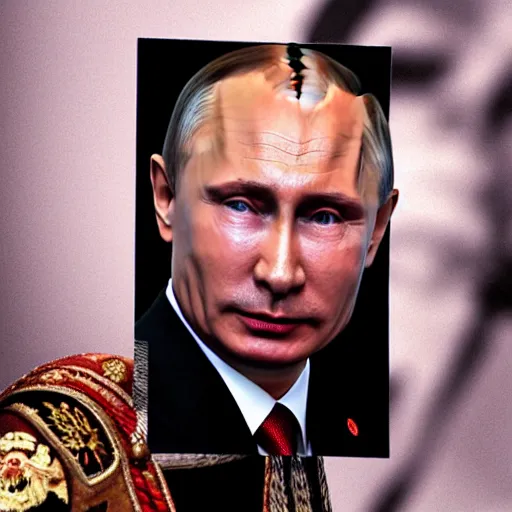Prompt: Vladimir Putin is very sad, photograph