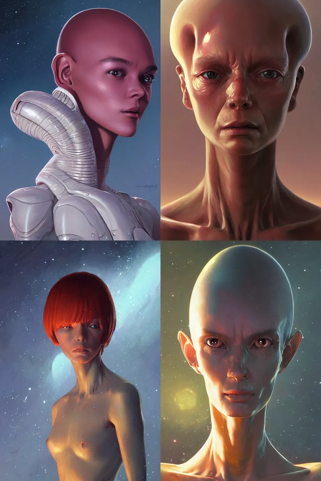 Prompt: A ultradetailed beautiful portrait of a alien of Alfa Centauri, Oil painting, by Ilya Kuvshinov, Greg Rutkowski and moebius, alien art