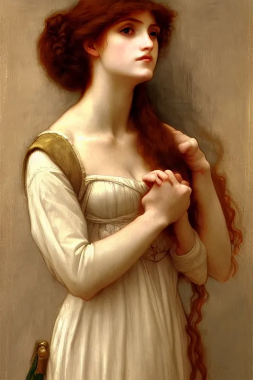 Image similar to medieval princess, painting by rossetti bouguereau, detailed art, artstation