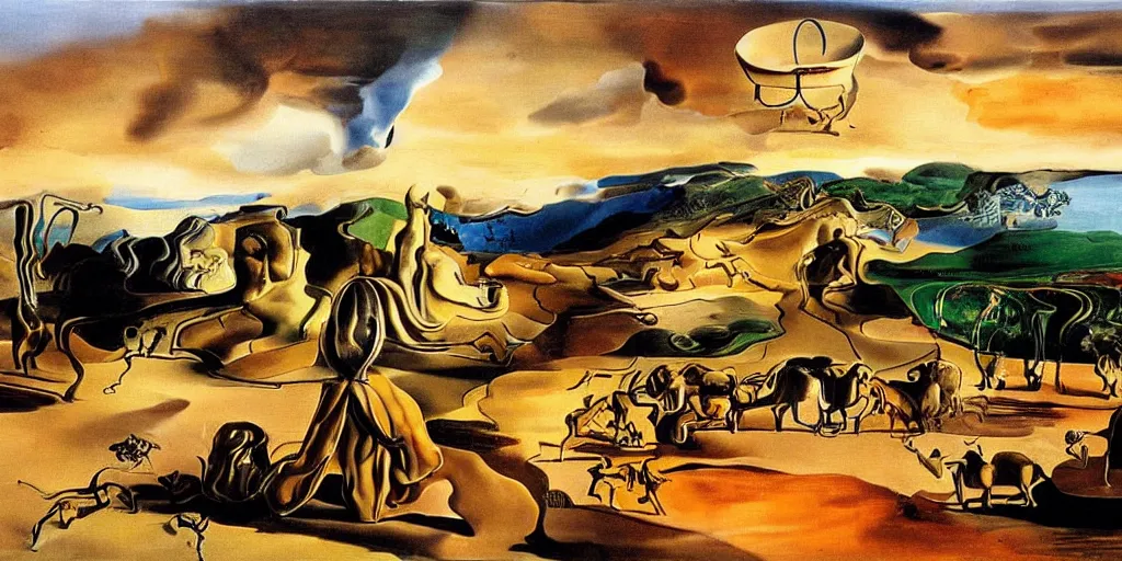 Prompt: wine making process painted by salvador dali