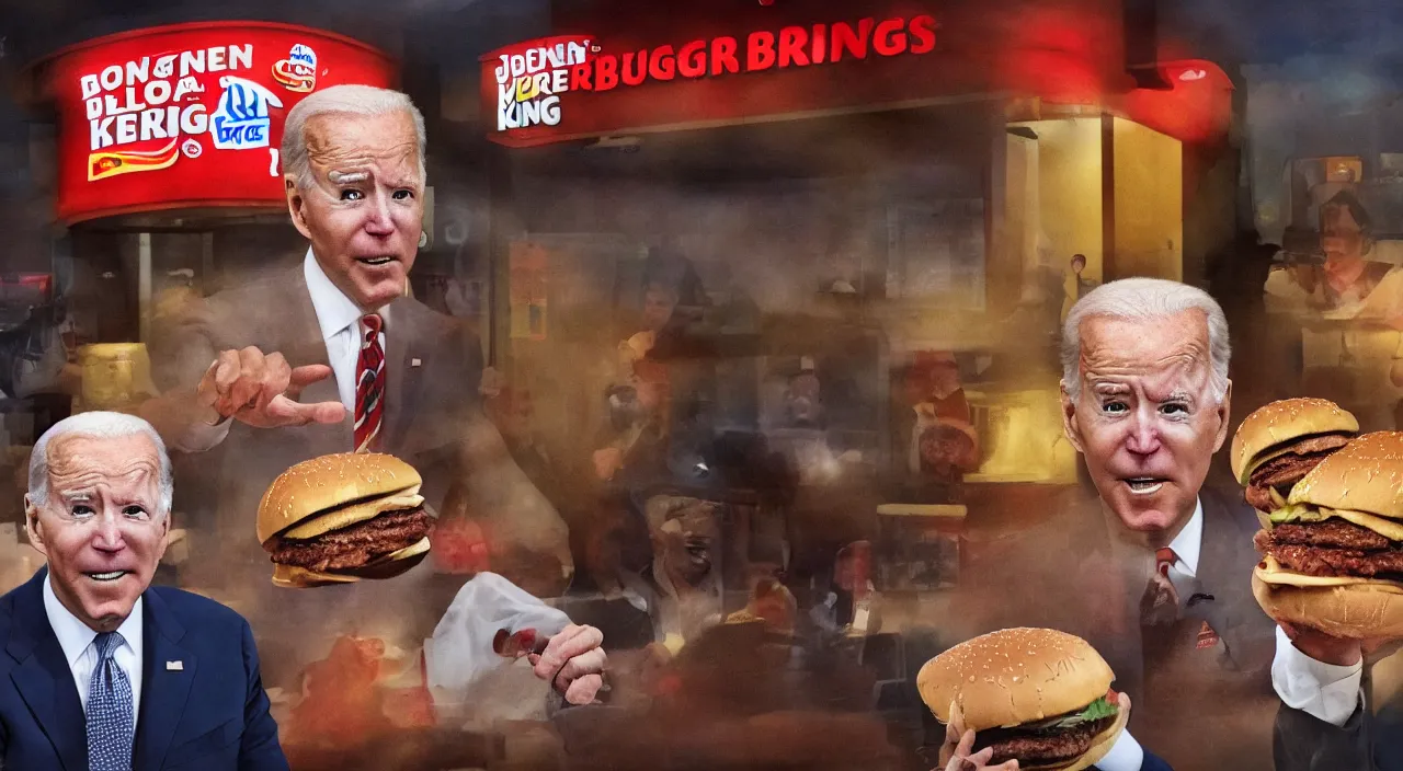 Prompt: joe biden haunting a burger king, realistic, detailed, 4 k