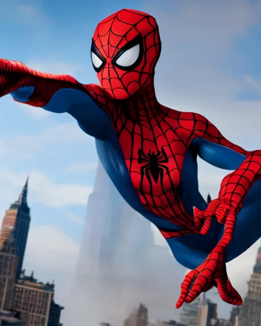 Image similar to A photo of an live-action animated SpiderMan movie starring emma watson. Emma watson face reveal. rendered in Unreal Engine, 8K concept art, detailed, cohesive, mixed media, volumetric lighting, ambient occlusion, 8K 3D, shot on Kodak Ektar