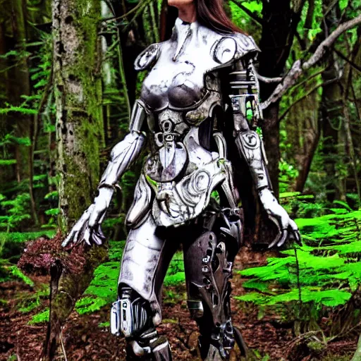 Image similar to druid cyborg in forest