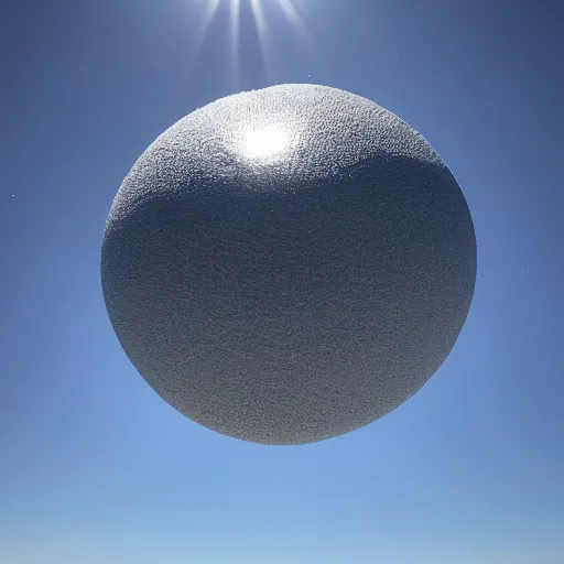 Prompt: A photo of a huge ball of water floating in the sky