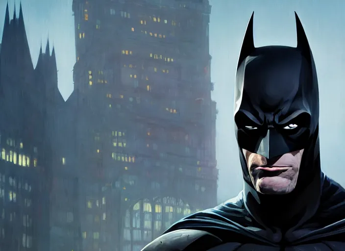 Image similar to highly detailed portrait of kevin conroy as batman, in batman comics, stephen bliss, unreal engine, fantasy art by greg rutkowski, loish, rhads, ferdinand knab, makoto shinkai and lois van baarle, ilya kuvshinov, rossdraws, tom bagshaw, global illumination, radiant light, detailed and intricate environment