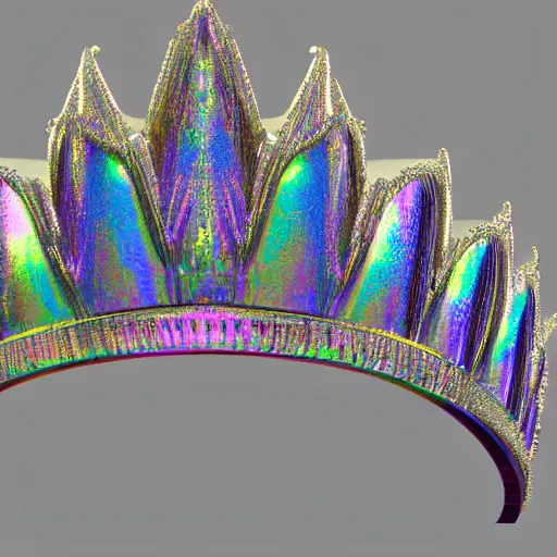 Image similar to An unrealistic 3D render of an iridescent crown, Dribbble 8k