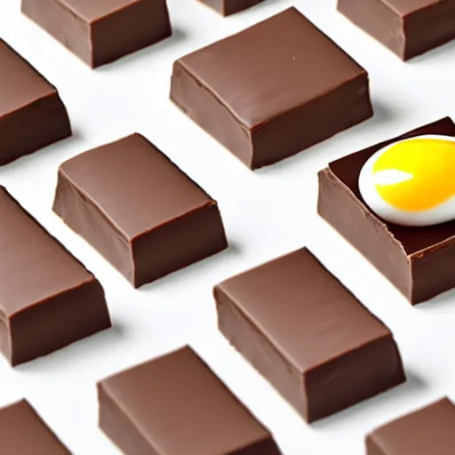 Image similar to Ritter Sport chocolate with egg flavour, product shot, photo