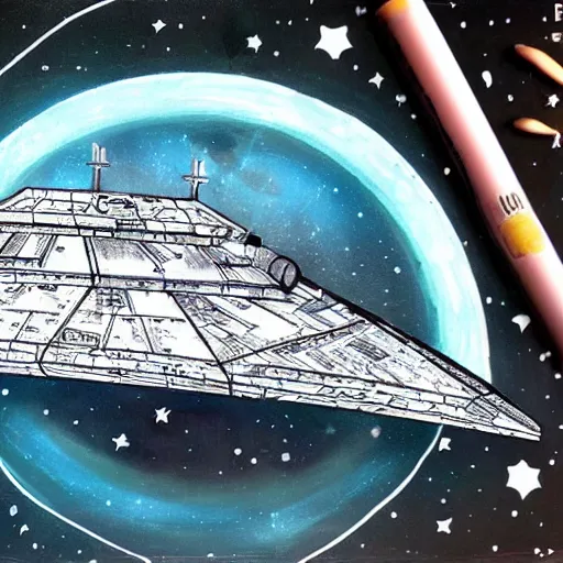 Prompt: imperial star destroyer in space sanrio art style trending on art station