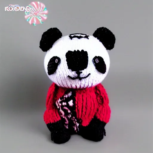 Image similar to knit candypunk panda, high - quality, character design : : 2 beautiful lighting, magicpunk, dollpunk, 1 6 k, oled