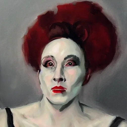 Image similar to portrait of a woman in the style of michael hussar