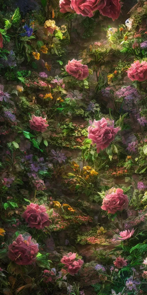 Prompt: enormously detailed hd photo of future flower wallpaper, high fantasy matte painting, atmospheric lighting, highly detailed illustration highlights, 8K detail post-processing, featured on DeviantArt