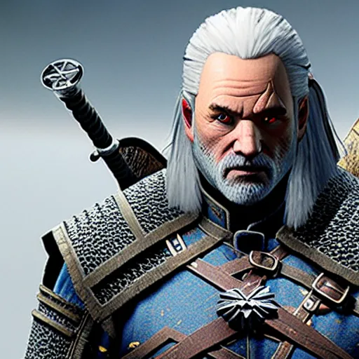 Image similar to bill murray plays geralt in the witcher 3, screenshot, promotional shot