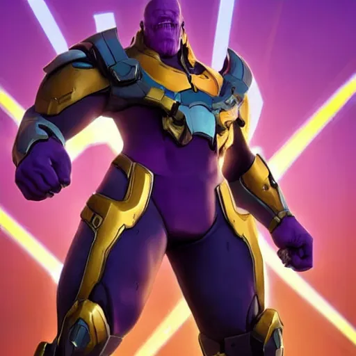 Image similar to Thanos as a character in Overwatch